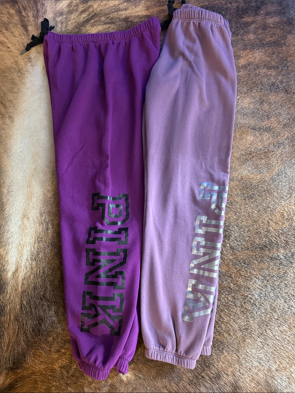 PINK Victoria's Secret women’s Two-Tone Purple Logo Sweatpants